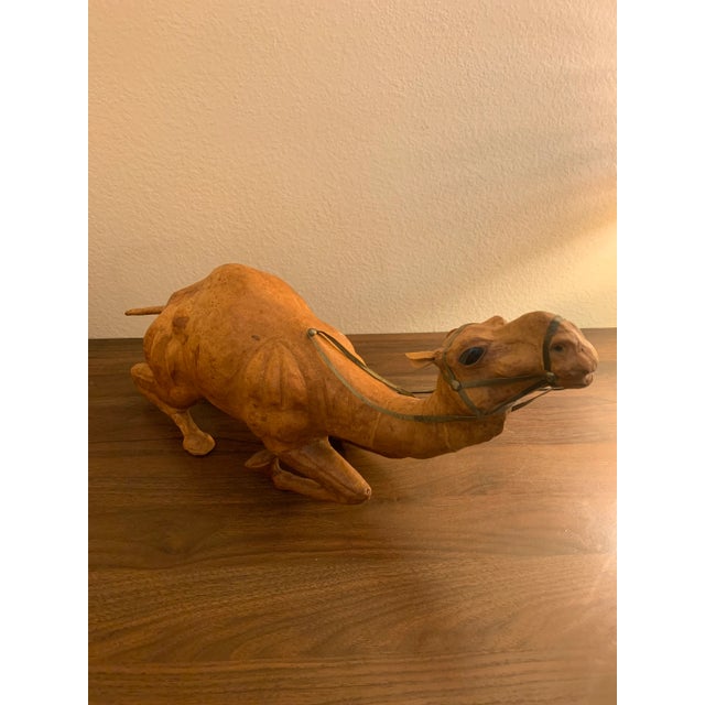 Late 20th Century Leather Wrapped Camel Figurine For Sale - Image 9 of 13