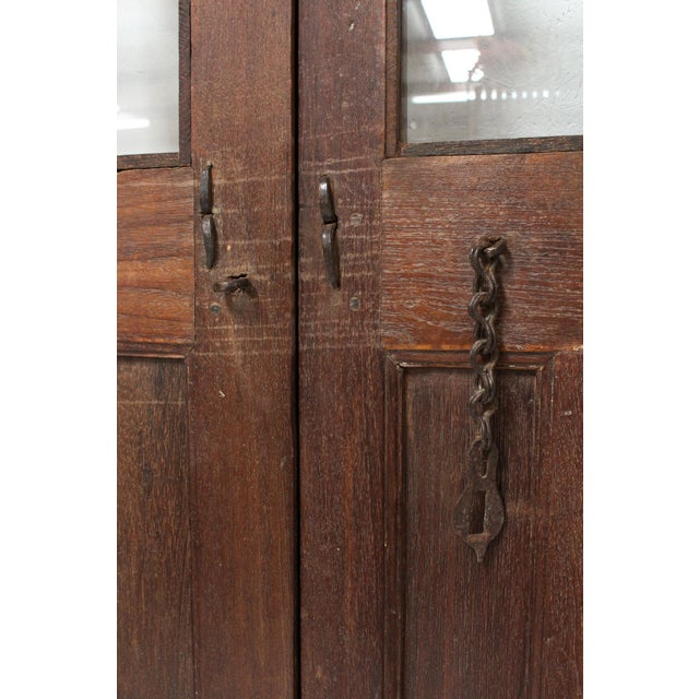 Wood 16 Pane Wood Door With Wooden Knob For Sale - Image 7 of 10