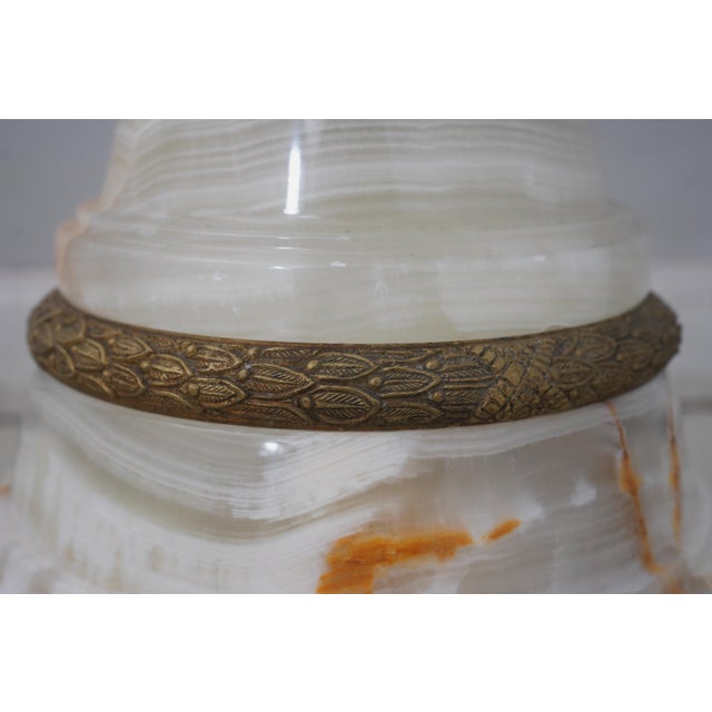 Stone Onyx Marble French Empire Style Column Pedestal For Sale - Image 7 of 12