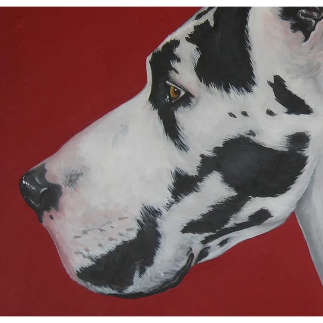 Original "Best in Show" Great Dane painting. This piece is a striking portrait of a show quality award winning great dane....