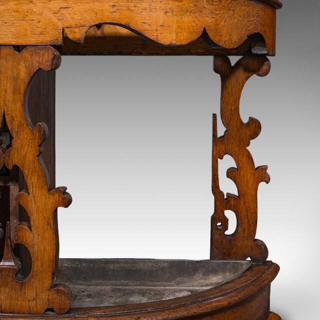 Antique Country House Hall Stand, Scottish, Demi Lune, Oak, Umbrella, Victorian For Sale - Image 12 of 12