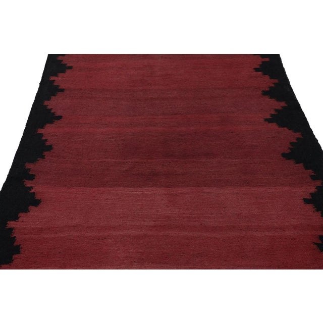 Traditional Vintage Bidjar Persian Kilim, Solid Rug in Red and Pink Tones - Rug & Kilim For Sale - Image 3 of 7