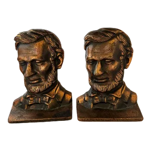 Early 20th Century Abraham Lincoln Cast Bronze Bookends by Verona Steel Castings Company- a Pair