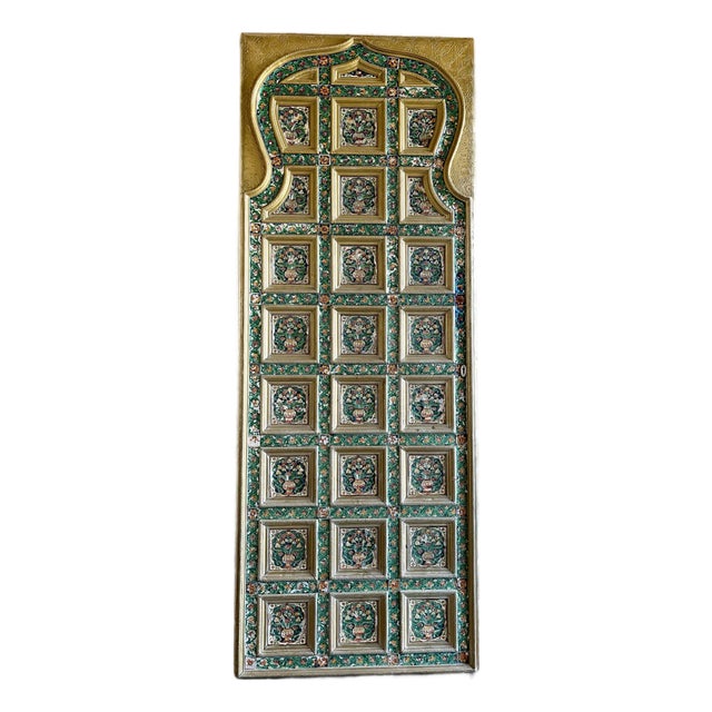 Intricately Painted Enamel Indian Door, Meenakari For Sale