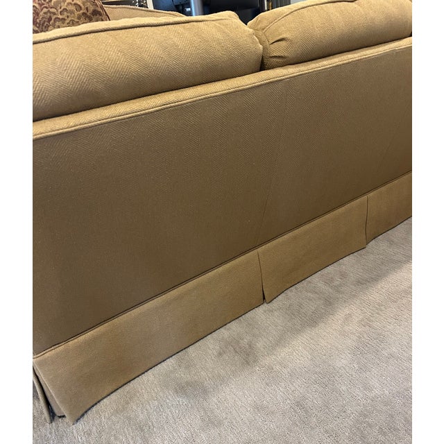 English Taylor King Custom Timeless Herringbone 3-Seat Sofa For Sale - Image 3 of 9