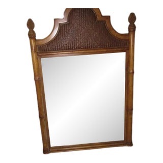 Tommy Bahama Style Mirror Tone Wood Frame For Sale
