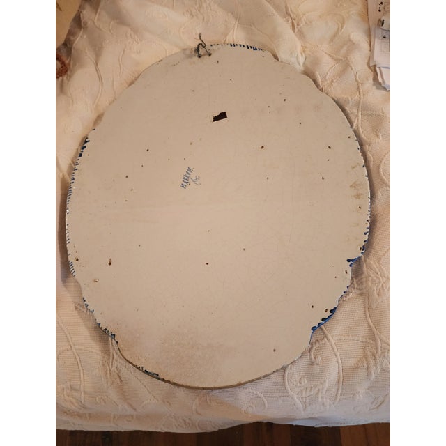 Blue Large Antique Delft Wall Plaque For Sale - Image 8 of 10
