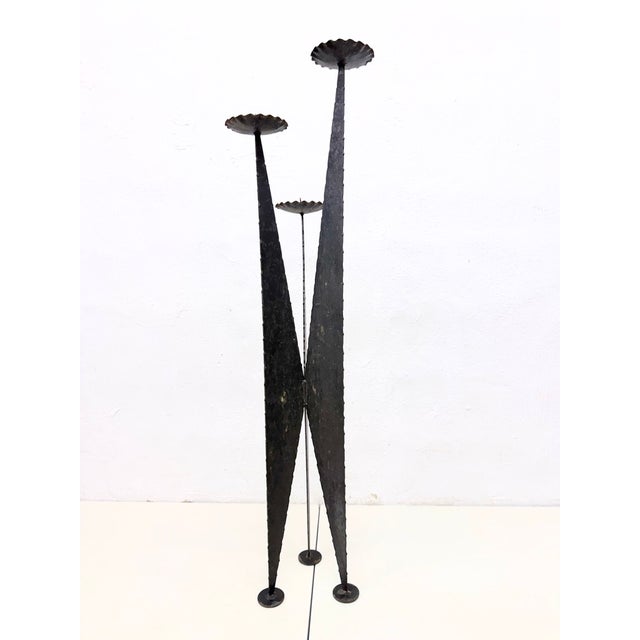 Black Large Brutalist Candlestick, 1960s For Sale - Image 8 of 10