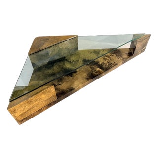 Enrique Garcel Lacquered Goatskin Triangular Coffee Table, 1991 For Sale