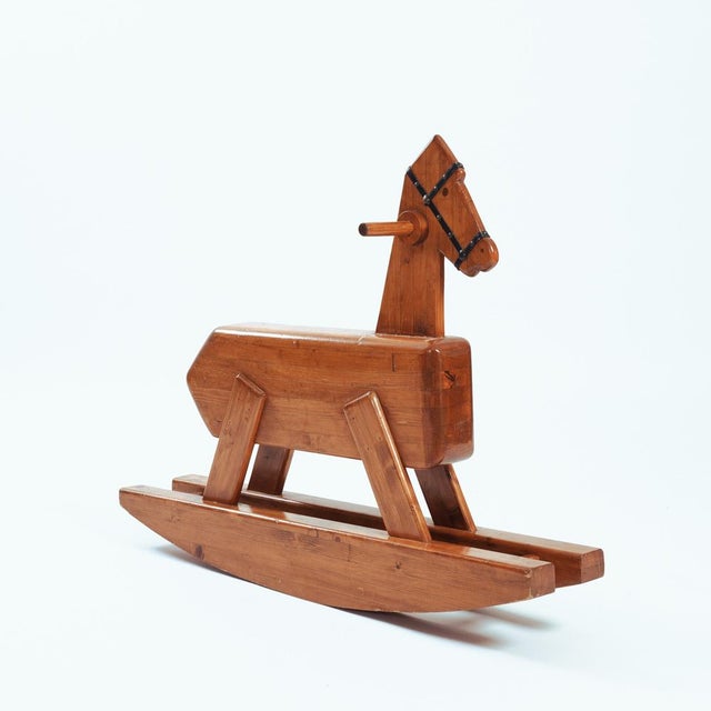 Large Vintage Dutch Rocking Horse in Pine, 1960s For Sale - Image 16 of 16