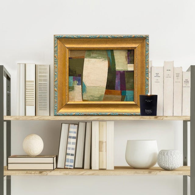 This is a new loose color-block painting inspired by natural elements and shapes. The oil painting is done on a canvas...