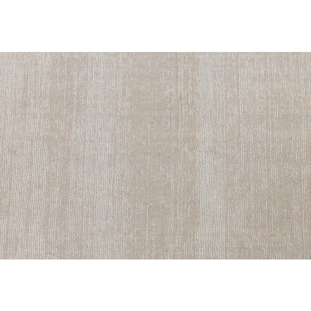 Beige 12x18 Modern Handmade Solid Beige Oversized Area Rug - 100% Wool For Sale - Image 8 of 9