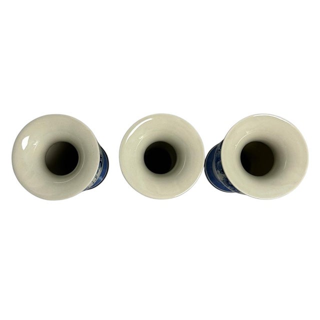 Ceramic Vintage Hand-Painted Bird Vases from Royal Delft, 1980s, Set of 3 For Sale - Image 7 of 8