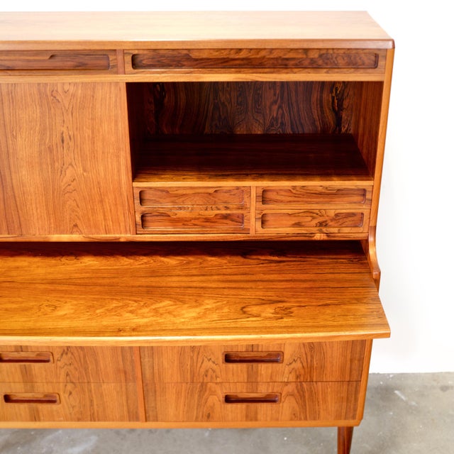 Rosewood Secretary Desk & Bar Cabinet, in the Style of Brdr. Larsen Møbelfabrik For Sale - Image 14 of 18