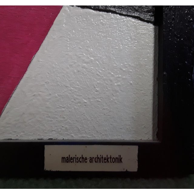 Architectural Composition, 1960s, Oil on Plywood For Sale - Image 3 of 4