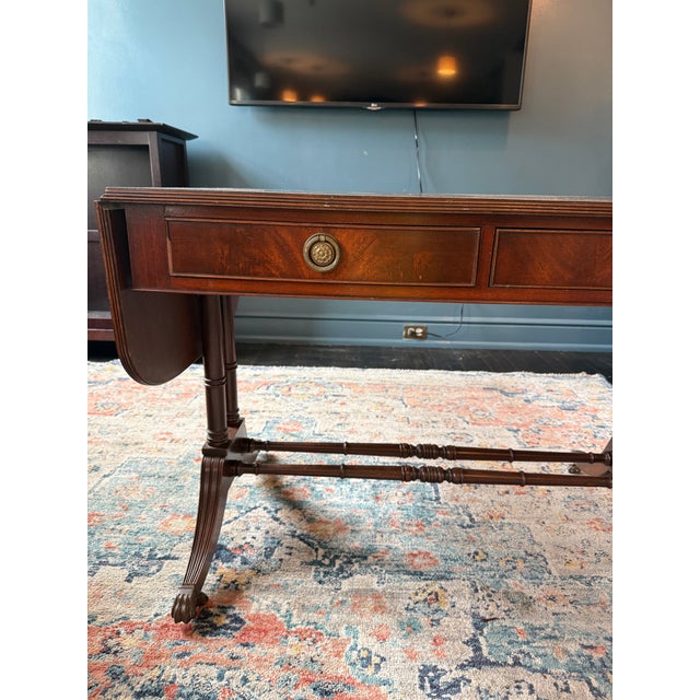 Wood Drop Leaf Sofa Table For Sale - Image 7 of 7