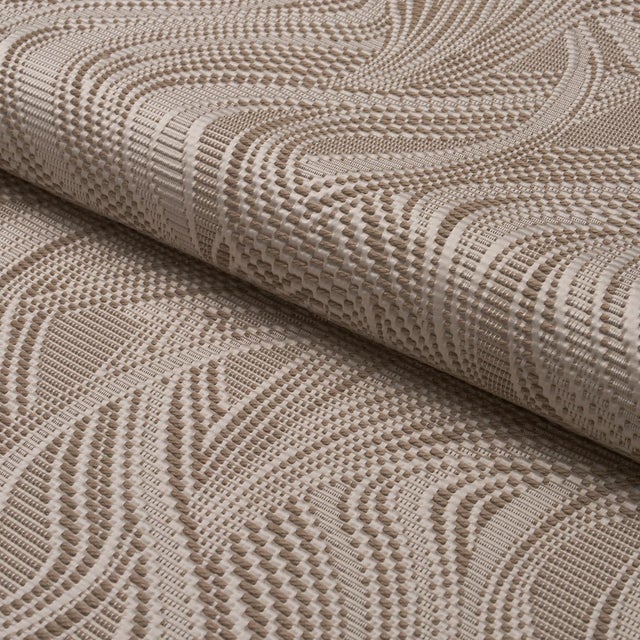 2020s Schumacher Quilted Waves Indoor/Outdoor Fabric In Metallic Brown For Sale - Image 5 of 6