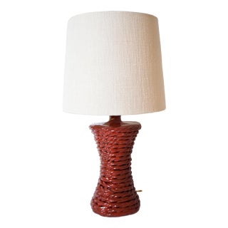 Kasaï Rope Red Ceramic Lamp 32cm Barracuda Edition For Sale
