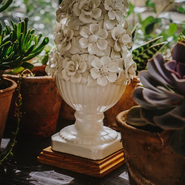 White Manises Flora Blanco Lamp by Can Betelgeuse Studio For Sale - Image 8 of 10