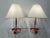 Jacques Adnet Vintage Jacques Adnet Style Red Stitched Leather Table Lamps, 1950's France - a Pair For Sale - Image 4 of 12
