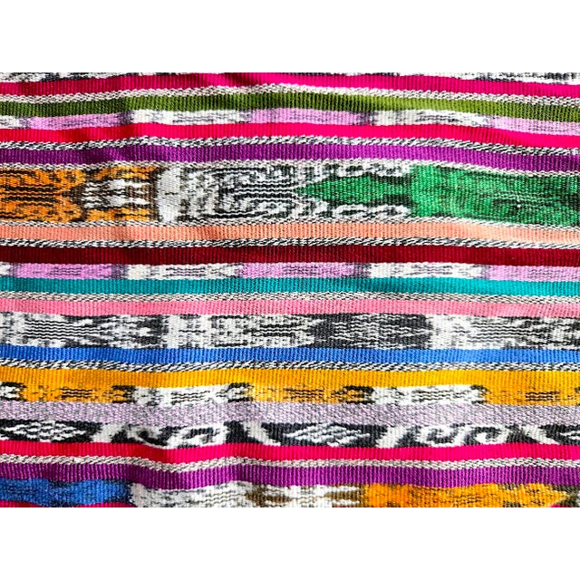 Pink Vintage Guatemalan Jaspe Ikat Textile Apron For Sale - Image 8 of 9