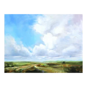 Wishful Thinking - Large Sunny Day Landscape Skyscape Painting Original Artwork by Jodi Miller