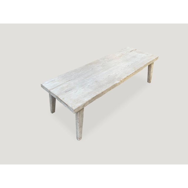 Andrianna Shamaris Bleached Teak Wood Bench or Coffee Table For Sale In New York - Image 6 of 6