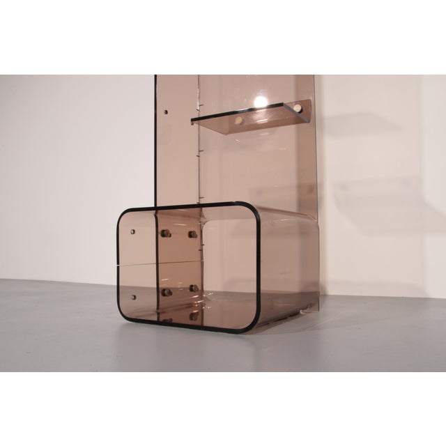 Brown Space Age French Acrylic Glass Bookcase from Michel Dumas, 1970s For Sale - Image 8 of 12