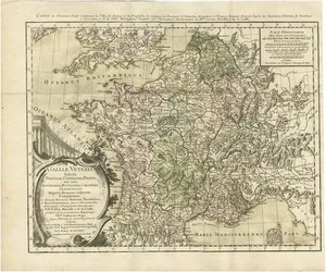 Antique Map of Ancient France by Zannoni, 1765