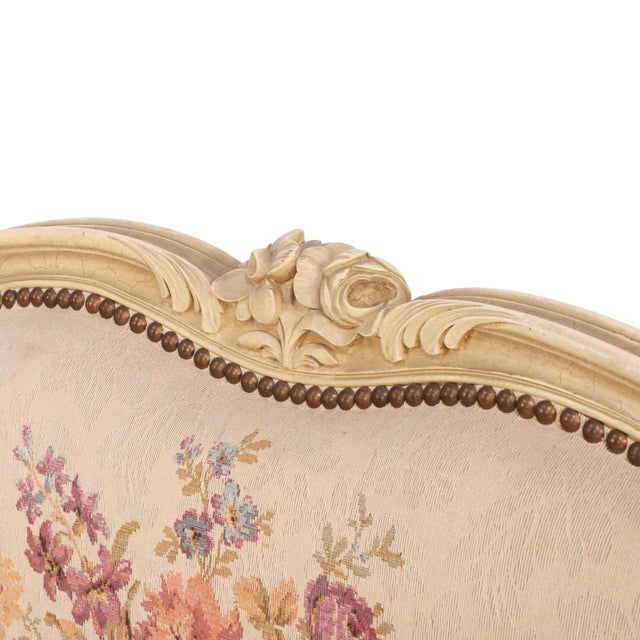 Wood A French Louis XV Style 'Tapestry" Full Size Bed, C. 1930. For Sale - Image 7 of 8