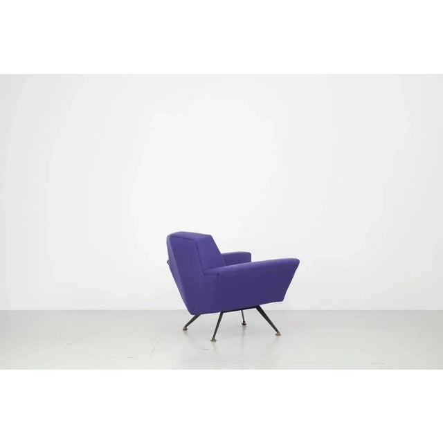Set of Italian Lounge Chairs in Blue and Violet by Lenzi for Studio Tecnico, 1950s For Sale - Image 11 of 18