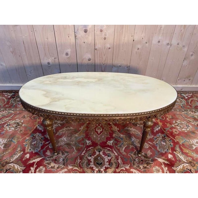 Louis XVI Style Oval Coffee Table For Sale - Image 5 of 6
