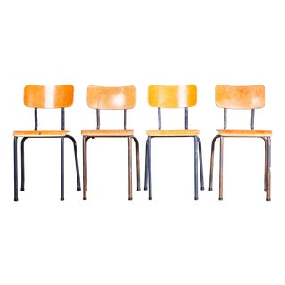 Elbe Steel Grey Stacking Dining Chair, 1950s, Set of 4 For Sale