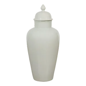 Vintage White Porcelain Vase with Lid