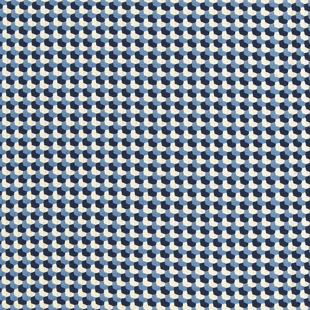 Sample - Schumacher Crosstown Weave Fabric in Navy For Sale