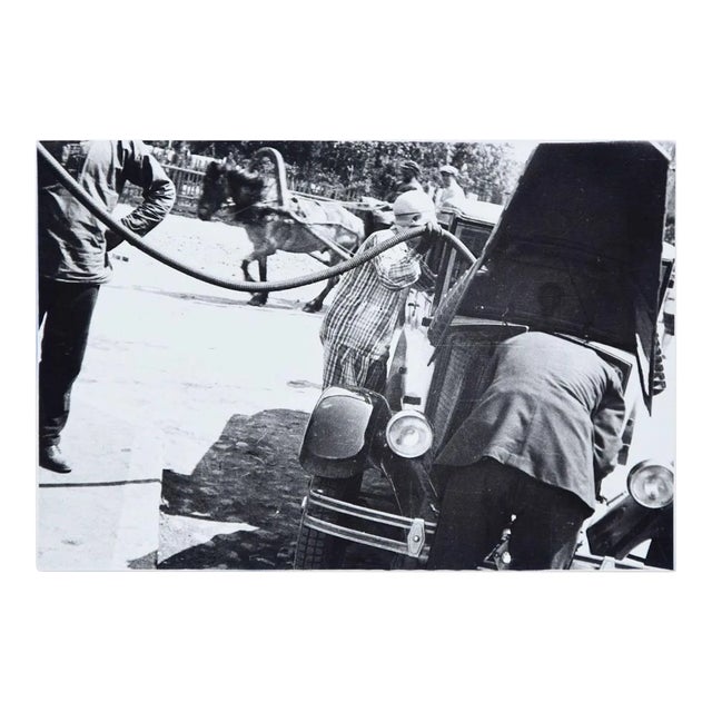 At the Petrol Station - Original Vintage Silver Salt Photograph by A. Rodcenko 1935 ca. For Sale