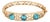 Mid 20th Century Turquoise 14k Yellow Gold Fancy Scroll Design Hinged Bracelet For Sale
