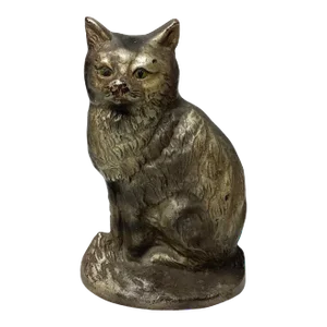 Early 20th Century Sitting Cat Cast Iron Doorstop