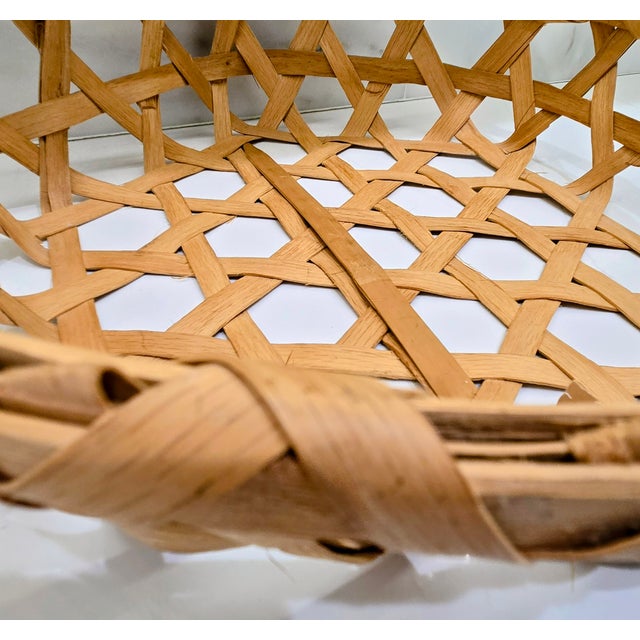 Wood 1989 Handcrafted White Oak Lattice Basket by Ernest J. Henning For Sale - Image 7 of 10