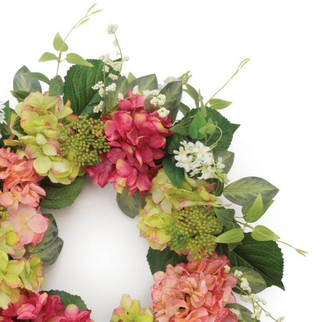 Kenneth Ludwig Chicago Hydrangea Floral Wreath 22 Inch For Sale - Image 4 of 4