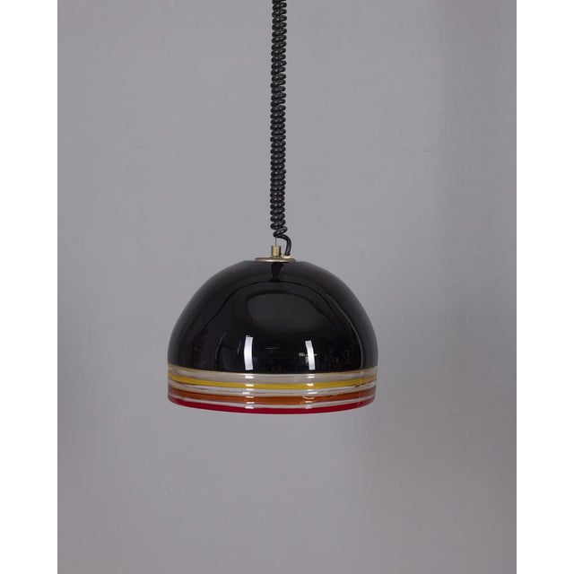 Mid-Century Modern Vintage Febo Murano Glass Pendant Lamp by Roberto Pamio and Renato Toso for Leucos, 1970s For Sale - Image 3 of 8