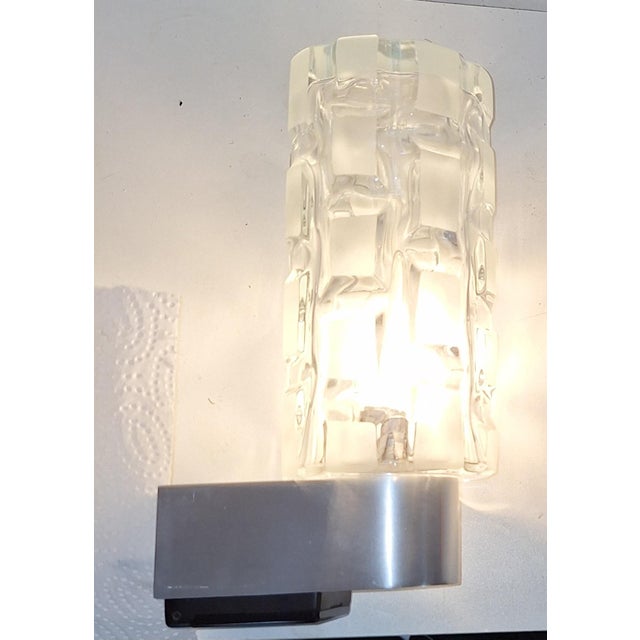 1970s Vintage Wall Lamp with Aluminum Base and Polished Glass Shade, 1970s For Sale - Image 5 of 9