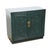 Henredon Henredon Furniture Green Asian Chinoiserie Faux Malachite 36" Storage Cabinet W. Embossed Floral Detail For Sale - Image 4 of 17