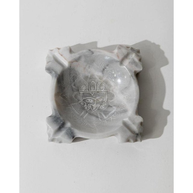 Mid-Century Mexican Marble Ashtray with Engraved Aztec Motif, 1970s For Sale - Image 9 of 12