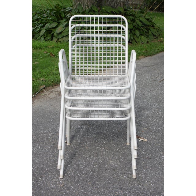 Vintage Mid Century Modern Emu Rio Stacking Metal Patio Chairs