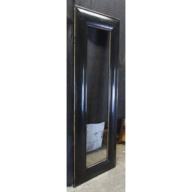 Vintage Monumental Black & Gold Painted Wood Floor Wall Artwork Picture Frame For Sale - Image 4 of 13