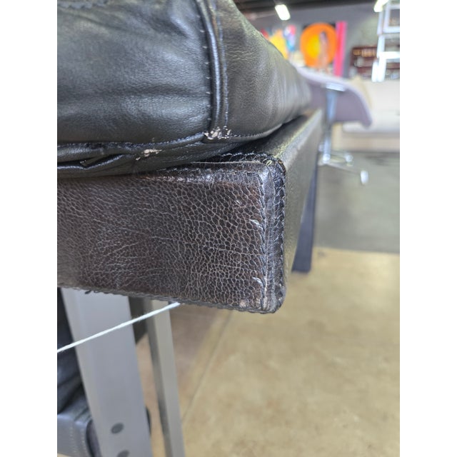 Black Saporiti Italia Black Leather Sofa by Giovanni Offredi For Sale - Image 8 of 11