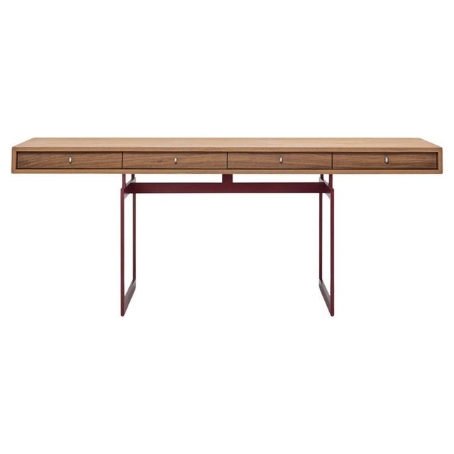 Red and Walnut Office Desk by Bodil Kjaer for Karakter For Sale - Image 16 of 16