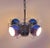 Mid 20th Century 70s Chrome 5-Eyeball Lights Chandelier With Hashtag Lucite Frame Attributed to Riggiani For Sale - Image 5 of 9