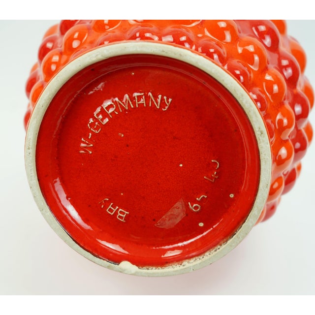 Model 65 45 WGP Vase Bubble Decor Red and Orange by Bay Keramik, 1960s For Sale - Image 11 of 12